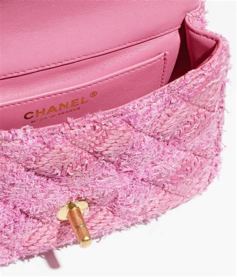 chanel as4385|Mini flap bag, Cotton tweed, imitation pearls & gold.